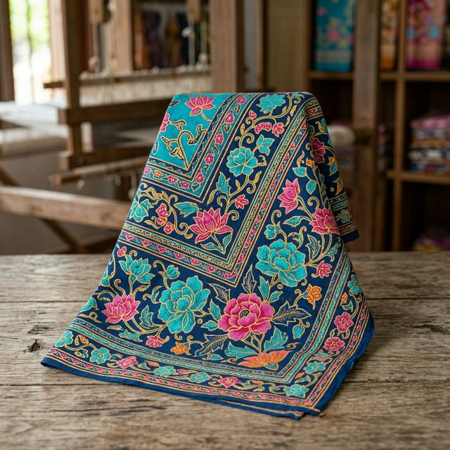 Traditional Baba-Nyonya Peranakan batik fabric from Phuket at Chokcharoen